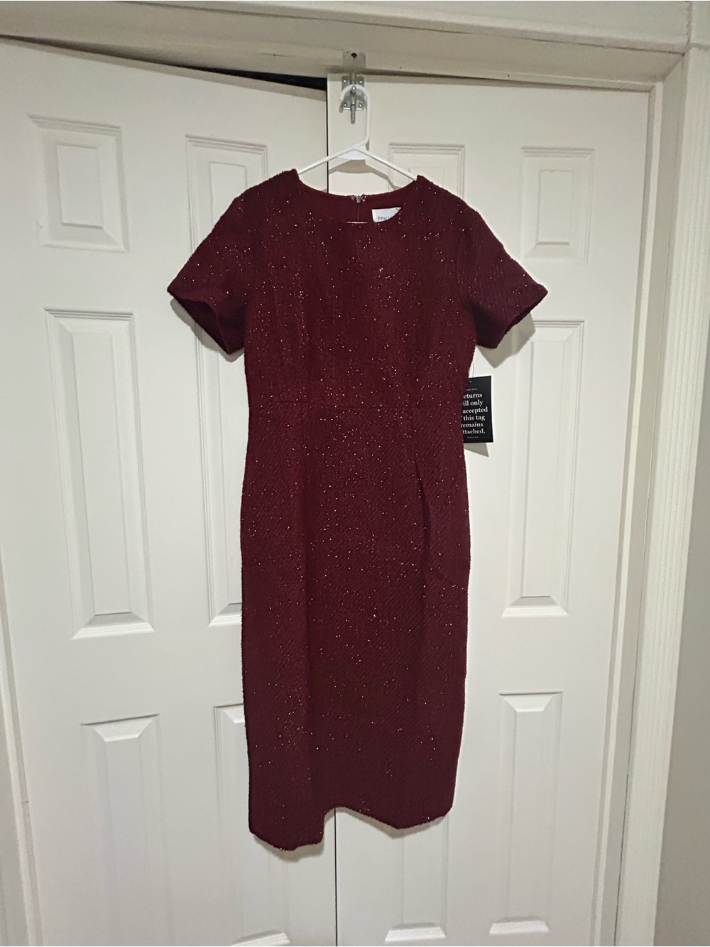 Hyacinth House Oxblood Sparkle Knit Dress